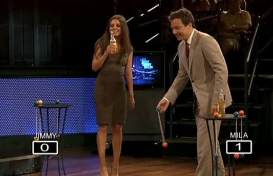Mila Kunis and Jimmy Fallon play Ladder Golf on Late Night